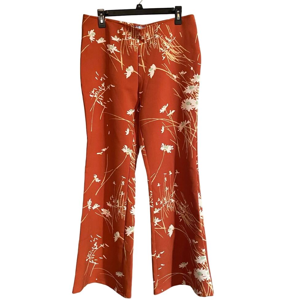 Urban Outfitters Pants Dalila Low Rise Retro 70s Floral Flare Sz Large Hippie